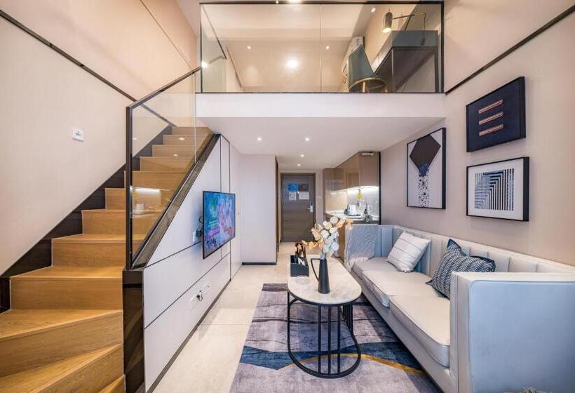 اتاق لوکس با تخت بزرگ, Gepai Executive Apartment   Shenzhen Futian Convention And Exhibition Center