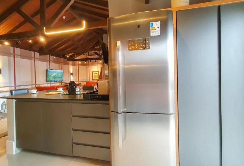 침실 1개 복층 룸, Duplex Cobertura   Gramado Wish Serrano