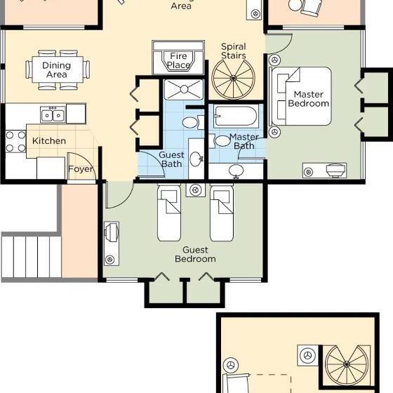 Апартаменты 2 Спальни, Club Wyndham Resort At Fairfield Mountains