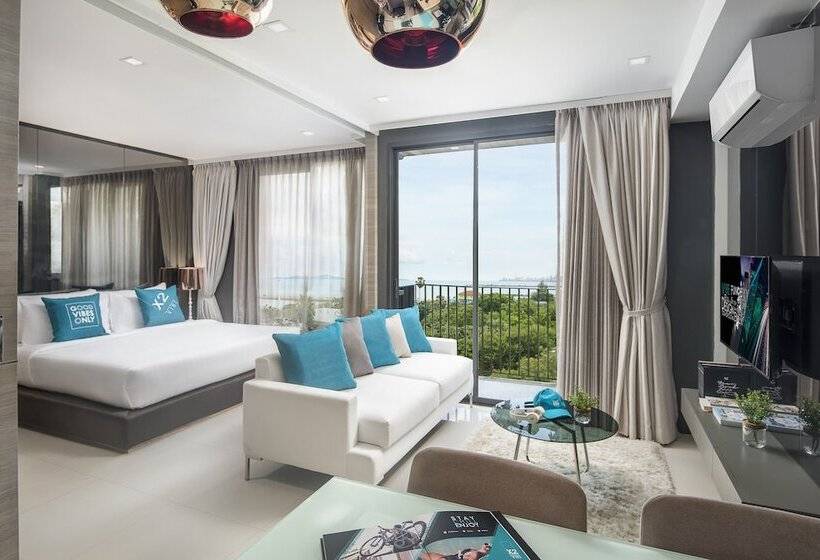 1침실 디럭스 아파트 바다 전망, Cross Vibe Pattaya Seaphere   Formerly X2 Vibe Pattaya Seaphere