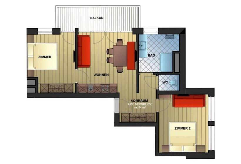 آپارتمان 2 خوابه, Appartement Pension Kendlbacher