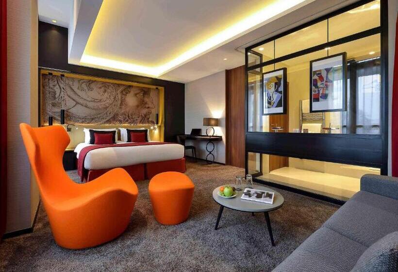 キングサイズベッドのデラックスルーム, Grand Hotel La Cloche Dijon   Mgallery