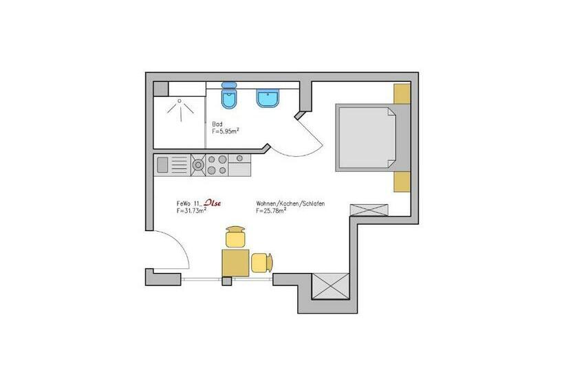 Апартаменты 1 Спальня, Haus Kuhberg