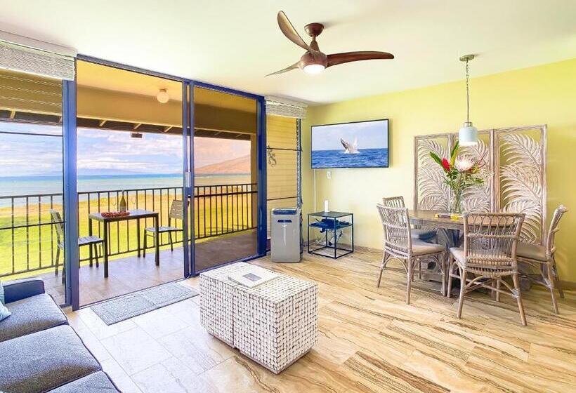 Апартаменты 1 Спальня Вид на Море, Waiohuli Beach Hale D227   Aloha La I   Oceanfront/1b1b/wifi/ac/cable/pool/extras