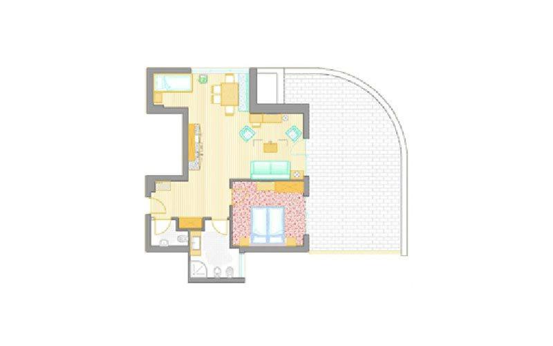 آپارتمان 1 خوابه با تراس, Apparthotel Gartenresidence Nalserhof