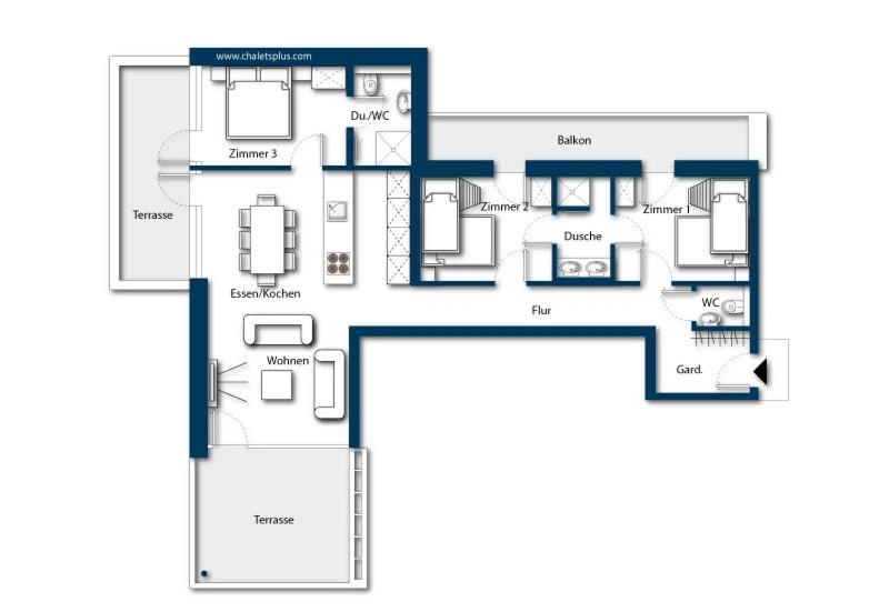 Апартаменты 3 Спальни, Edelweisshaus Königsleiten