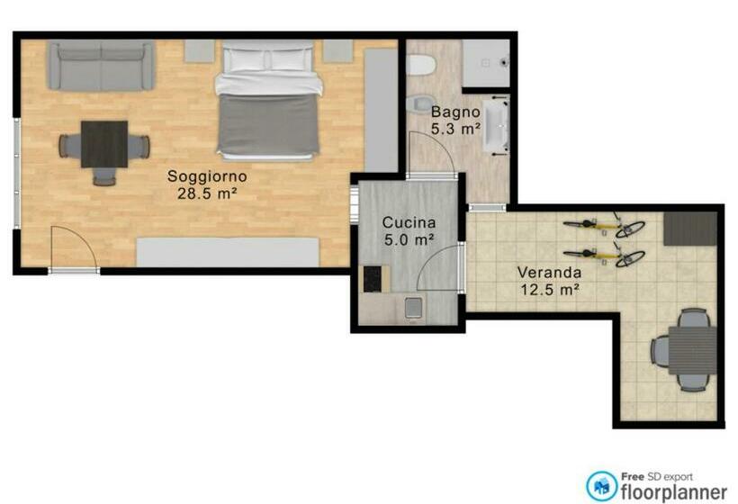 آپارتمان لوکس 1 خوابه, Vento Mare Apartments