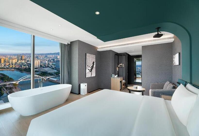 اتاق لوکس با تخت بزرگ, Atour S Hotel Lanzhou Convertion Exhibition Center