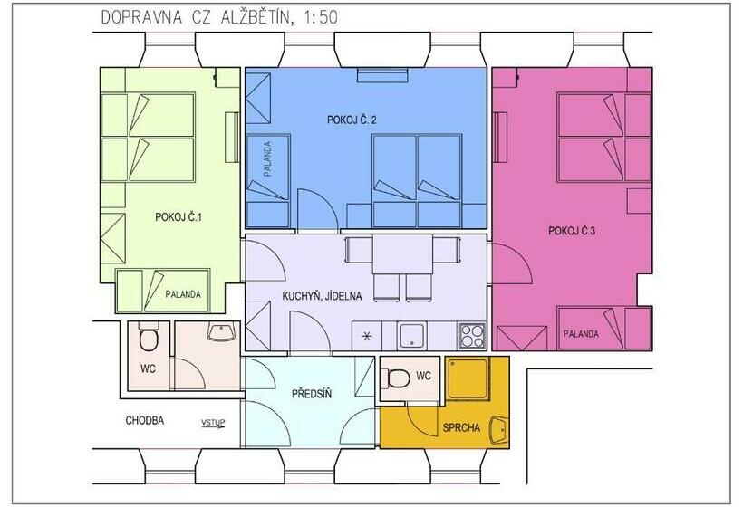 Апартаменты 1 Спальня, Dopravna Alžbětín