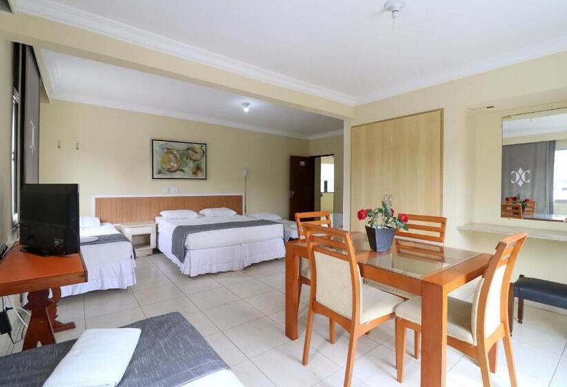 اتاق استاندارد چهارنفره با چشم‌انداز جانبی دریا, Charme Hotel Guarujá Frente Mar