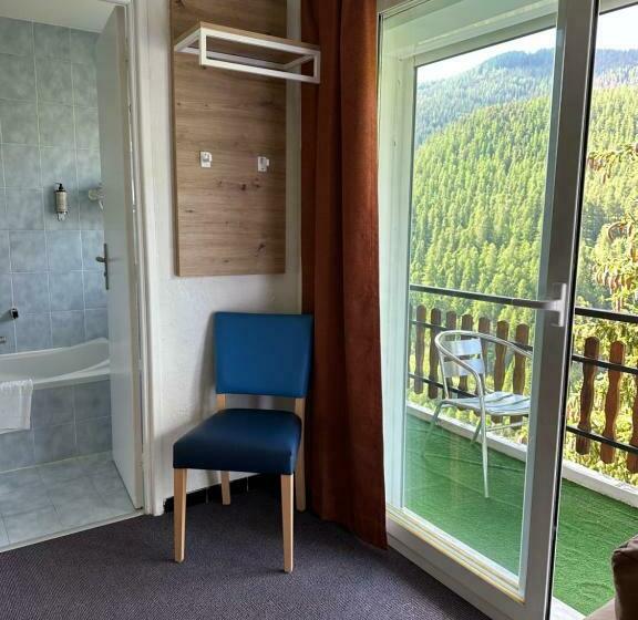 غرفة قياسية مزودة بتراس مطلة على الجبل, Hôtel Le Blainon