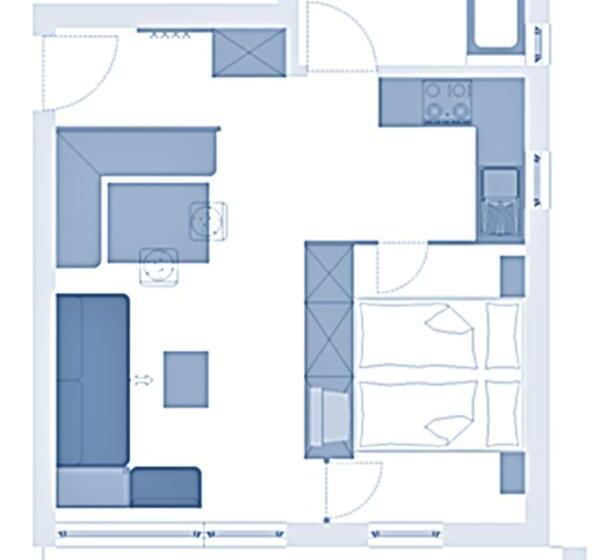 Апартаменты 1 Спальня, Residence Silvester