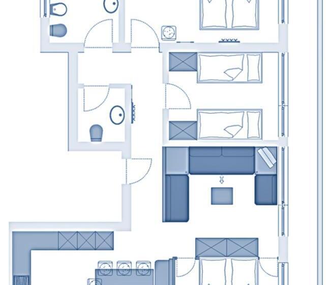 Апартаменты 3 Спальни, Residence Silvester