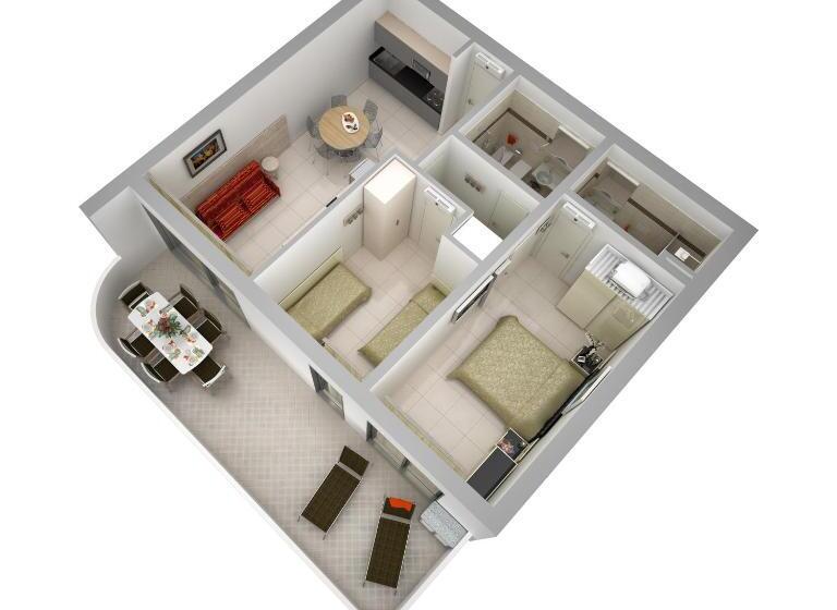 Апартаменты Deluxe 2 Спальни Вид на Море, Residence Serenissima