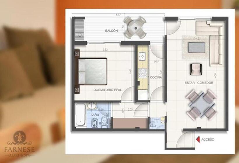 Апартаменты Премиум 1 Спальня, Farnese Apart & Spa   Farnese Apart Mar
