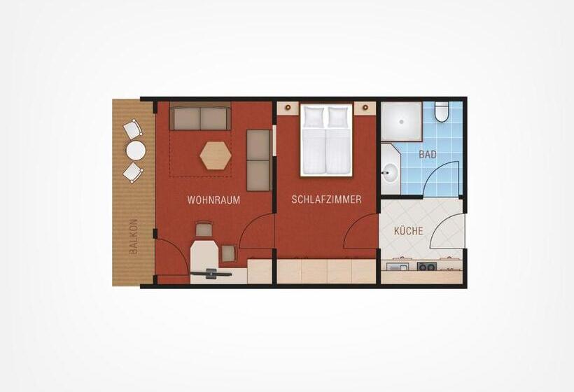 Апартаменты 1 Спальня, Aparthotel Kleinwalsertal