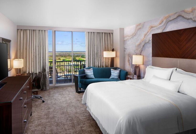 חדר סטנדרט עם מיטה זוגית ונוף למגרש גולף, The Westin Savannah Harbor Golf Resort & Spa
