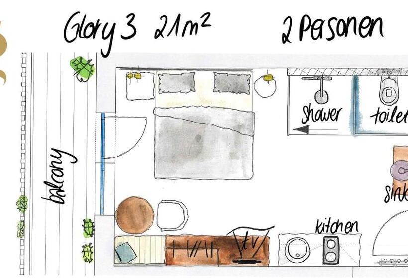 Студия Стандарт, Glanz & Glory Appartements Sölden