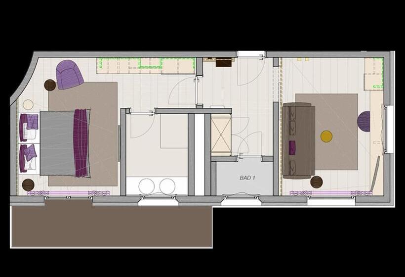 سوئیت با بالکن, Chalet Silvretta Hotel & Spa