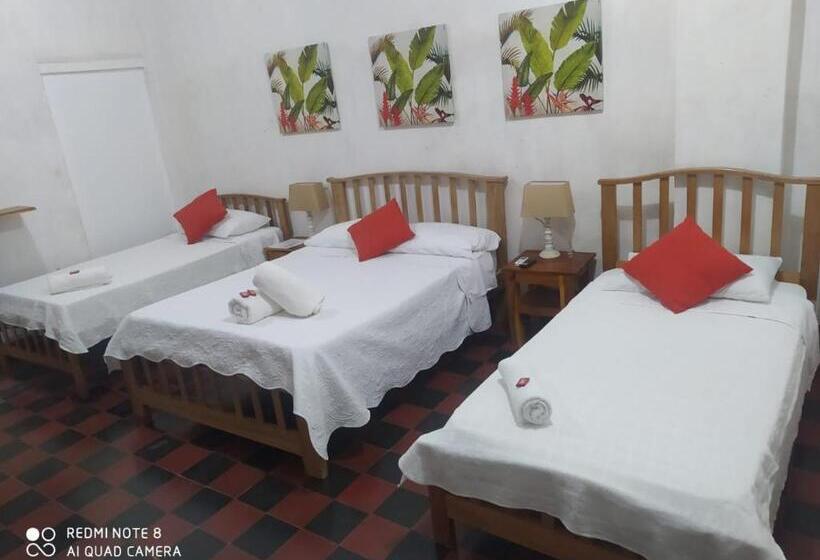 اتاق استاندارد چهارنفره با چشم‌انداز باغ, Casa Alicia Mompox
