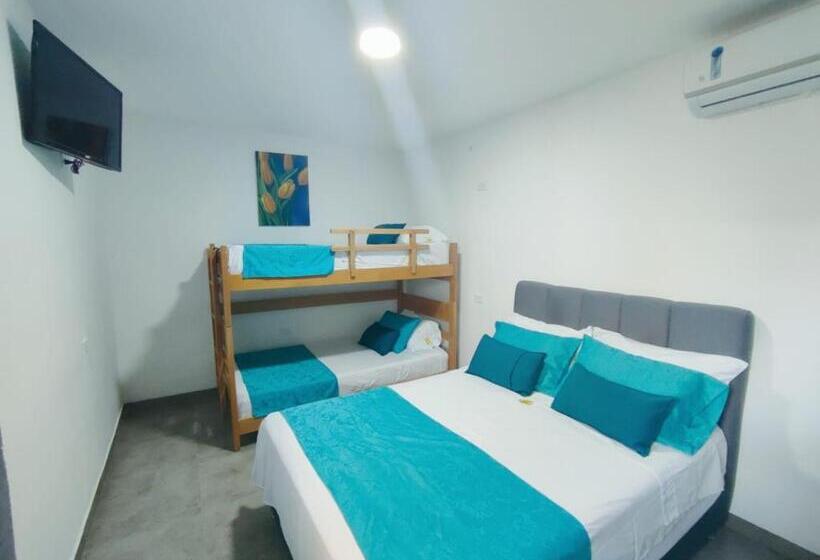 이코노미 쿼드러플룸(공용 화장실), Casa Flor Hostel & Drinks