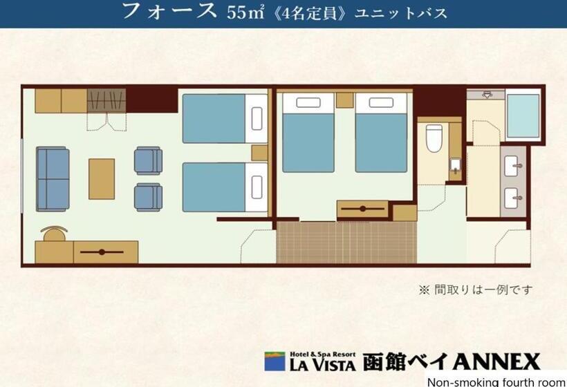 اتاق استاندارد چهار تخته, La Vista Hakodate Bay Annex