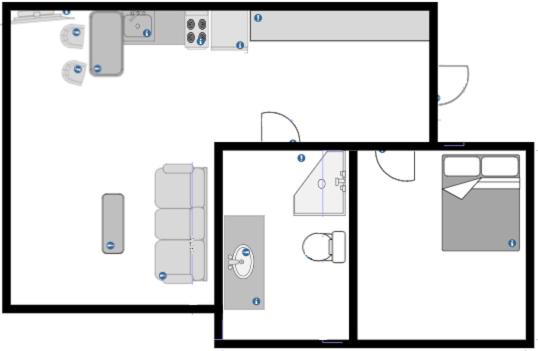 침실 1개 아파트, Apartments Bis House