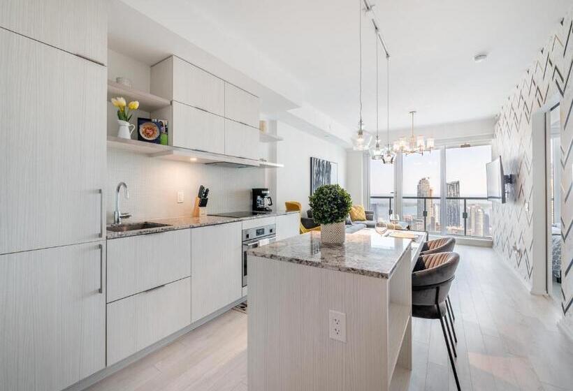 Apartamento Superior 1 Dormitório, Designer 1br + Study Suite   Cn Tower/skyline View