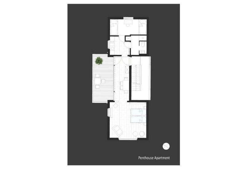 带1个卧室的顶楼公寓, F Ritz