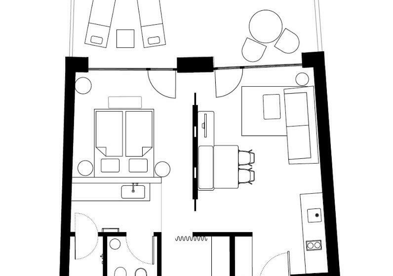 Апартаменты 1 Спальня с Террасой, Villaverde Apart