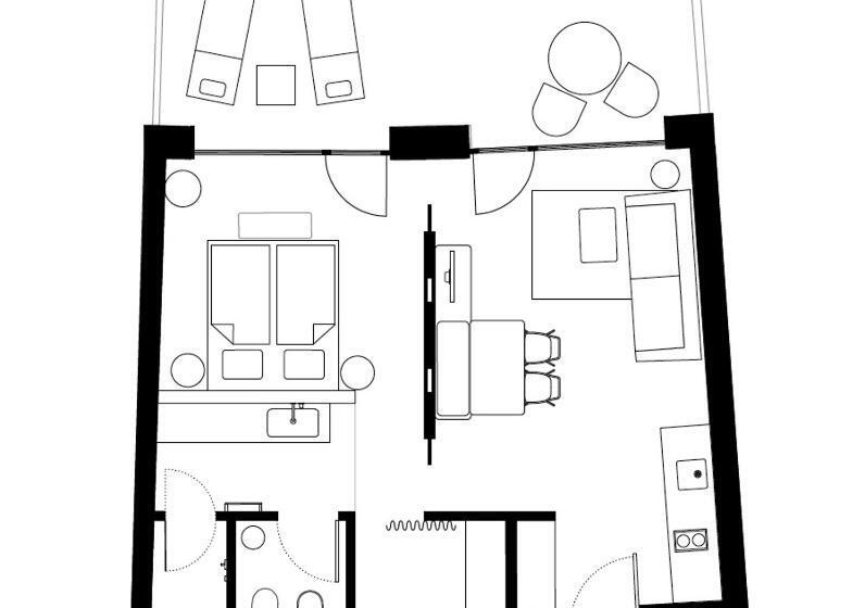 Апартаменты 1 Спальня Вид на Сад, Villaverde Apart
