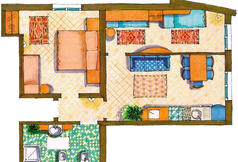 آپارتمان 2 خوابه, Residence Cà D'oro