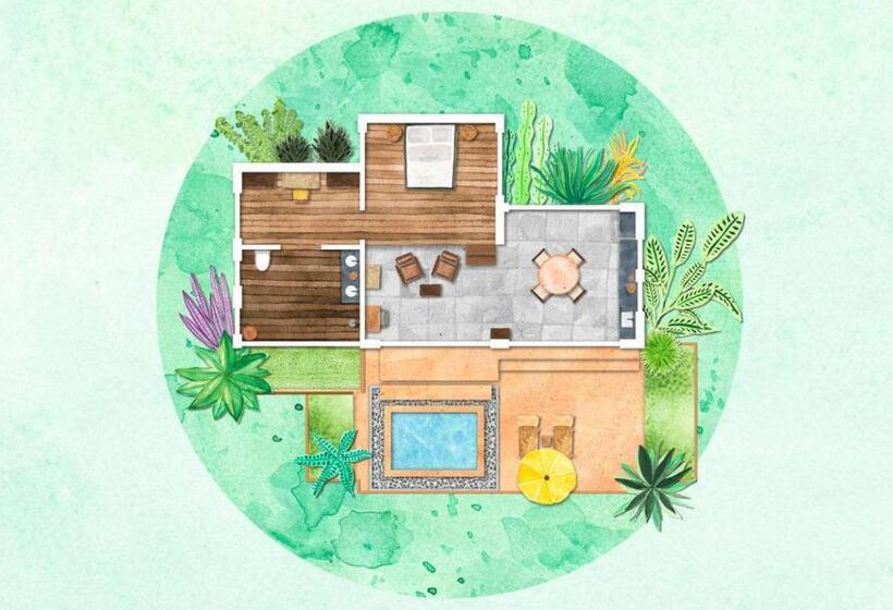 1침실 빌라 정원 전망, Samsam Yao Noi  Andaman Magic & Art Villas