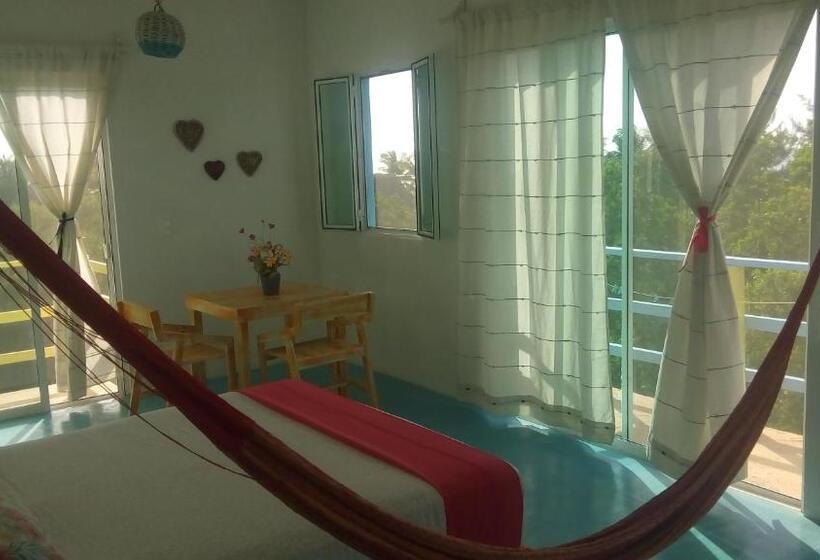 اتاق اساندارد با چشم‌انداز جانبی به دریا, Casa Vainilla Holbox Island