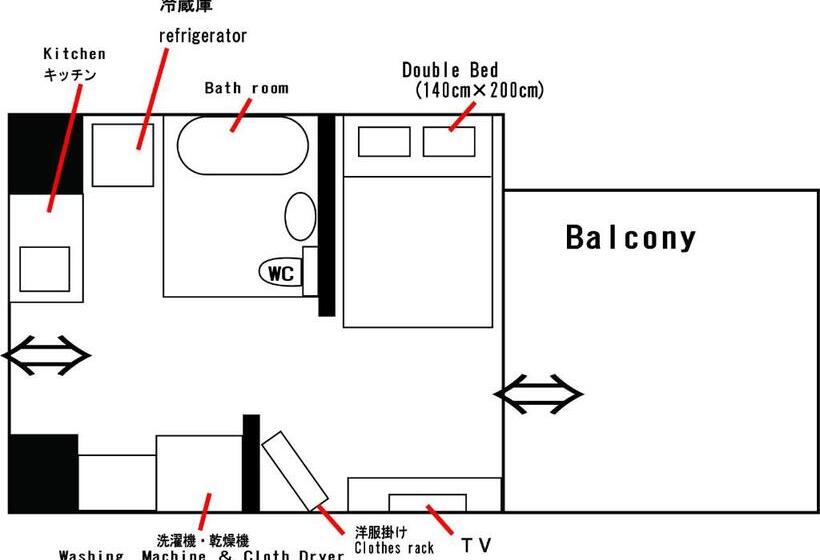 Habitación Estándar, Tenpoint Hotel Okou