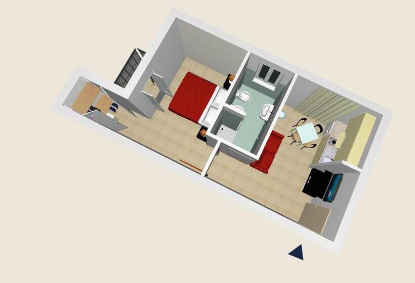 침실 1개 테라스 아파트, Residence Roxy