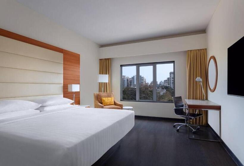 اتاق دلوکس با تخت کینگ و چشم‌انداز شهر, Surat Marriott