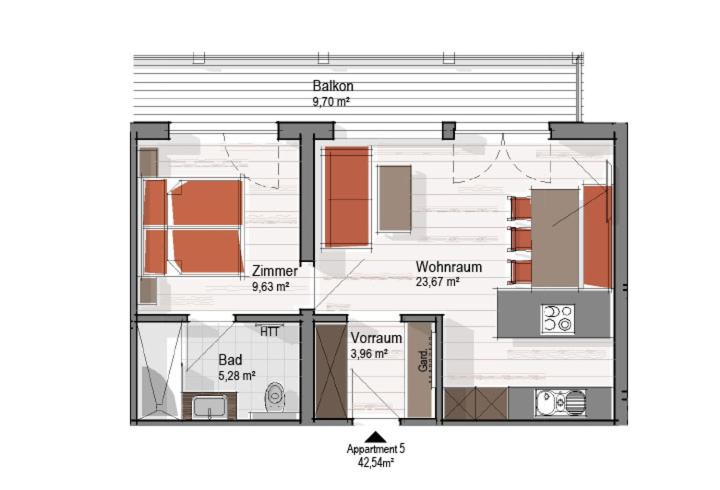 Апартаменты 1 Спальня, Aparthotel Garni Schranz