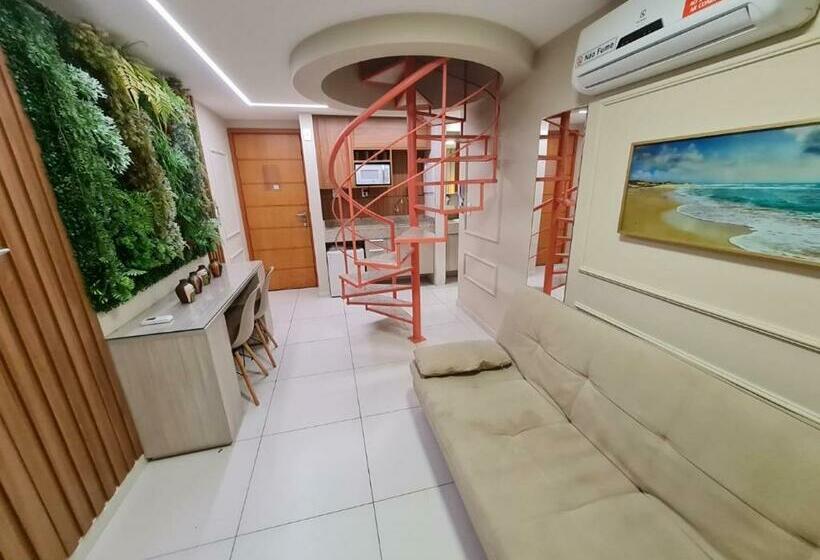 آپارتمان 1 خوابه با چشم‌انداز دریا, Linda Cobertura Vista Mar