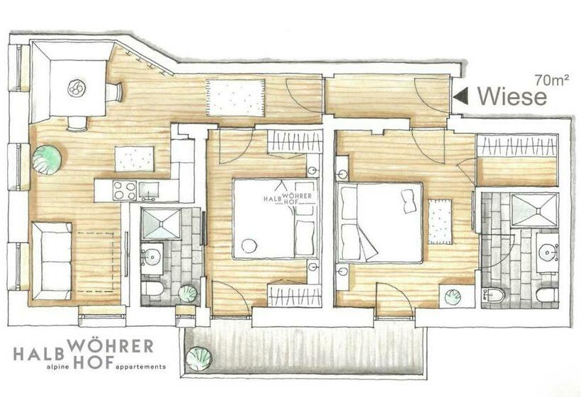 Апартаменты 2 Спальни, Halbwöhrerhof