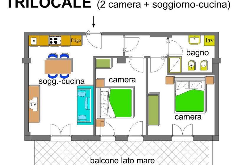 Апартаменты Comfort 2 Спальни, Residence I Delfini