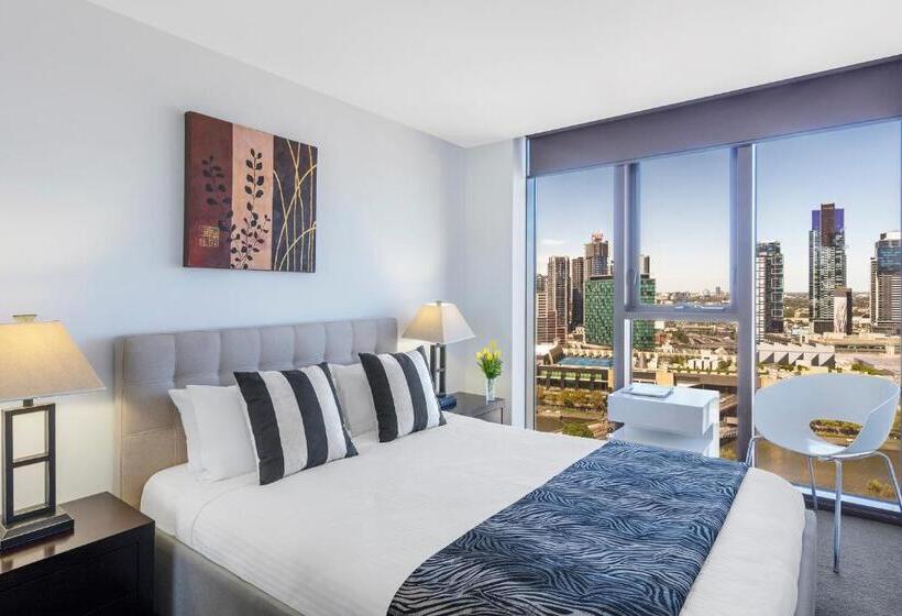 آپارتمان 2 خوابه با بالکن, Aura On Flinders Serviced Apartments