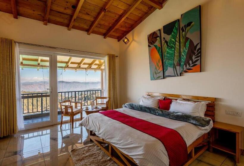 스탠다드 룸 산 전망, Shree Parijat Resort At Mukteshwar Hill Station With Himalayan View