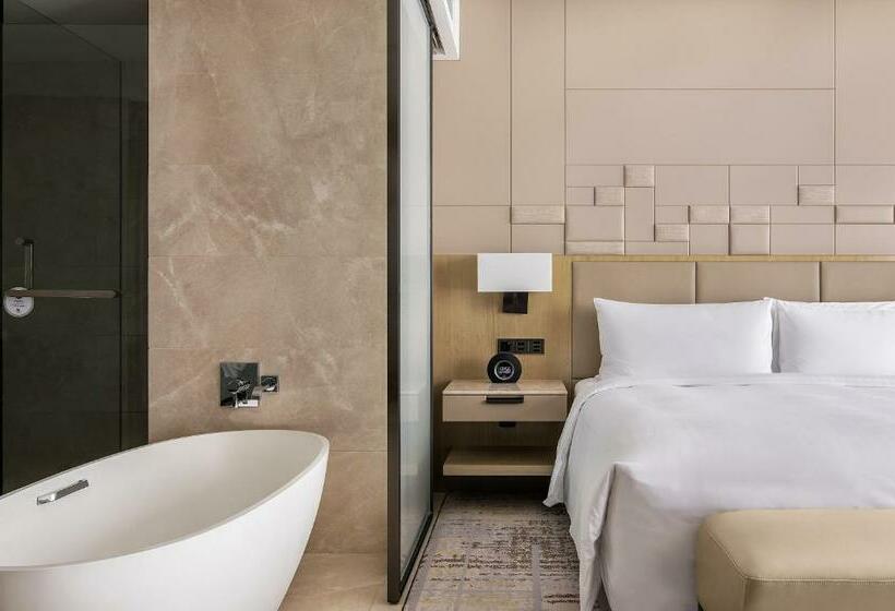 キングサイズベッドのデラックスルーム, Chengdu Marriott Hotel Financial Centre