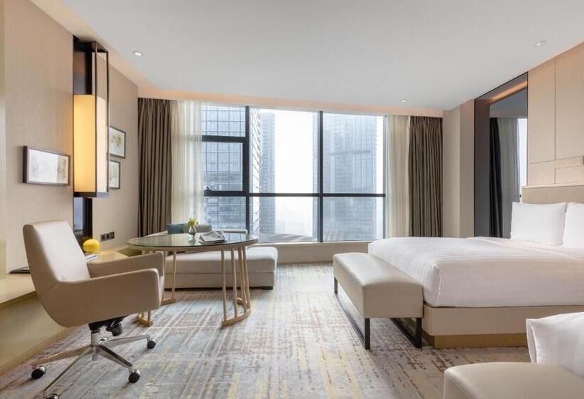 キングサイズベッドのデラックスルーム, Chengdu Marriott Hotel Financial Centre