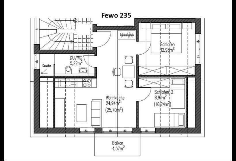 침실 1개 발코니 아파트, Gastehaus Und Fewo Lamm Garni