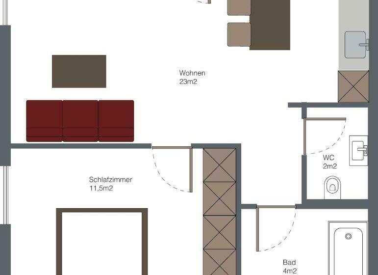 آپارتمان 1 خوابه, Bühlhof Appartements