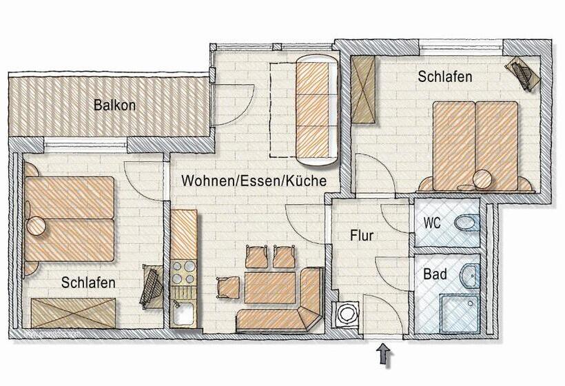 آپارتمان 2 خوابه, Posers Bergwelt B&b