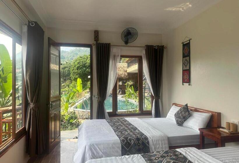 اتاق استاندارد با چشم‌انداز باغ, Peaceful Maichau Homestay