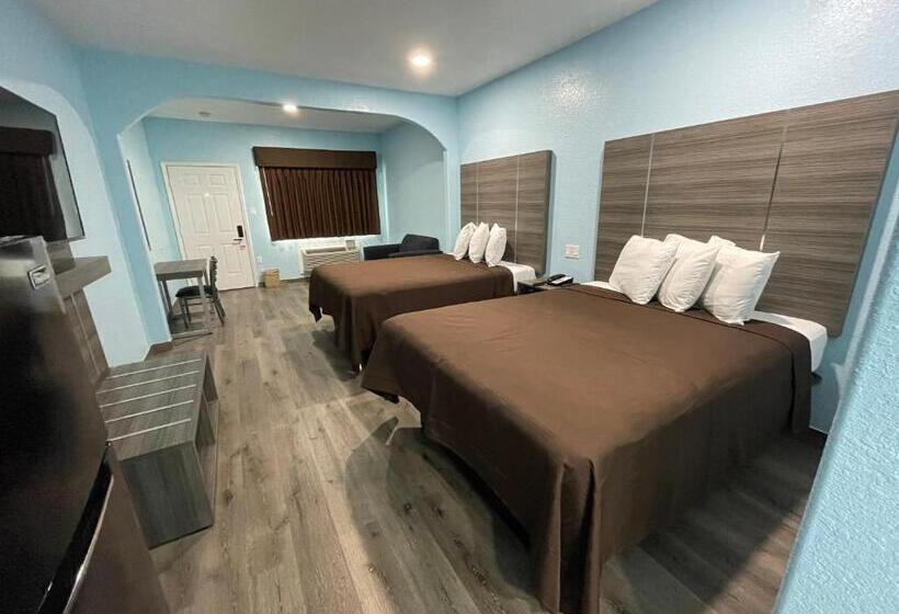 身障者適用クイーンサイズベッドルーム, Super Stay Inn And Suites   Iah Airport